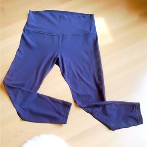 Lululemon Align Blue Women’s Leggings Logo down Leg Size 12